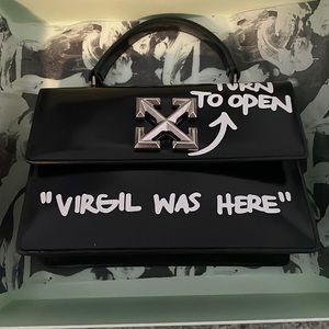 Off- White black Quote Bag